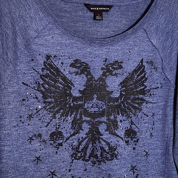 Rock & Republic Sweatshirt with Black Sparkle Graphic - Picture 3 of 5